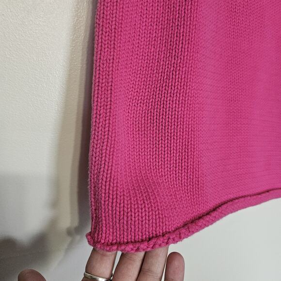 Vtg Sleeveless Turtleneck Sweater Womens M Pink 90s Preppy Boho Y2K Barbie Retro - Picture 3 of 9